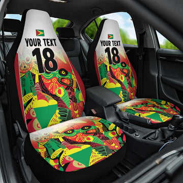 Custom Guyana Football Car Seat Cover Golden Jaguars Spirit - White LT18