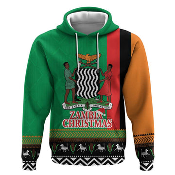 Zambia Christmas Hoodie One Zambia One Nation With Kente Pattern LT18