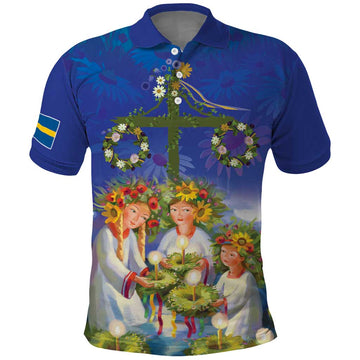 Swedish Glad Midsommar Polo Shirt Hade du en bra Midsommar LT18