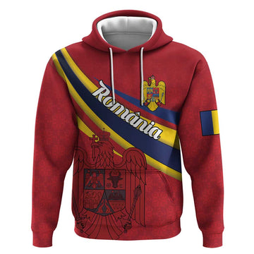 Personalized National Flag Of Romania Day Hoodie Coat of arms LT18