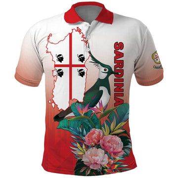Personalized Italy Sardinia Polo Shirt Lapwing With Map LT18