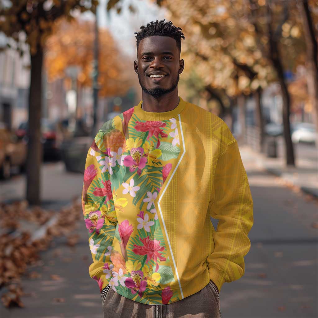 Afro Tropical Flowers Sweatshirt Yellow Version LT18
