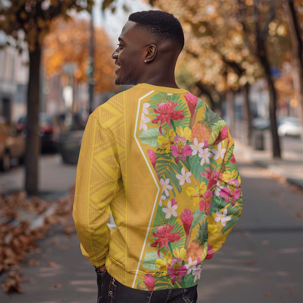 Afro Tropical Flowers Sweatshirt Yellow Version LT18