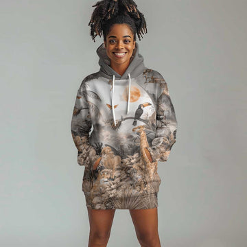 Afro Safari Animals Hoodie Dress LT18