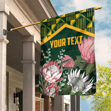 Personalized South Africa With Afro King Protea Garden Flag Kente Patterns LT18