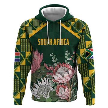 Personalized South Africa King Protea Hoodie With Kente Patterns LT18