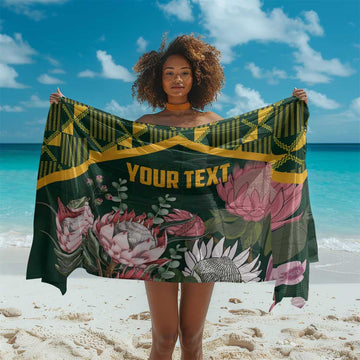 Personalized South Africa With Afro King Protea Sarong Kente Patterns LT18