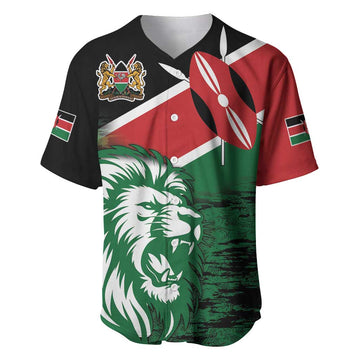 Afro Kenya Lion Head Baseball Jersey Flag Style LT18