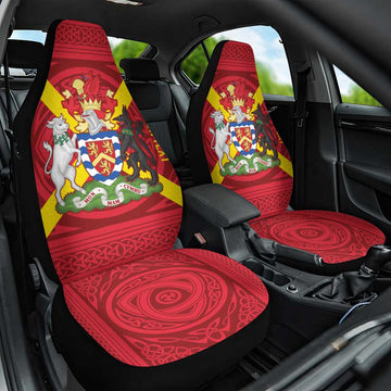 Personalized Anglesey Ynys Mon Car Seat Cover Map and Emblem Celtic Style LT19