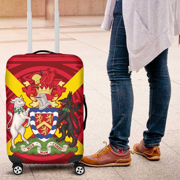 Personalized Anglesey Ynys Mon Luggage Cover Map and Emblem Celtic Style LT19