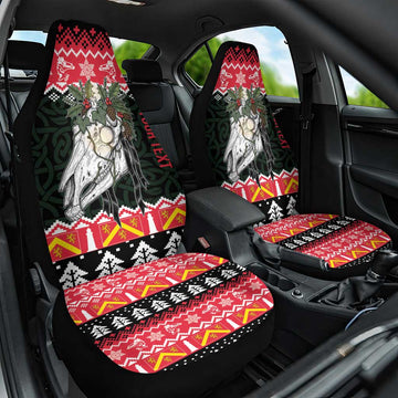Personalized Anglesey Wales Christmas Car Seat Cover Mari Lwyd Celtic Knot Style LT19
