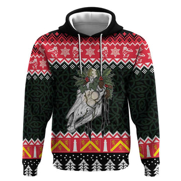 Personalized Anglesey Wales Christmas Hoodie Mari Lwyd Celtic Knot Style LT19