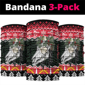 Personalized Anglesey Wales Christmas Neck Gaiter Mari Lwyd Celtic Knot Style LT19