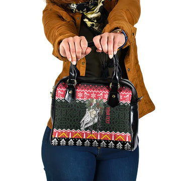 Personalized Anglesey Wales Christmas Shoulder Handbag Mari Lwyd Celtic Knot Style LT19