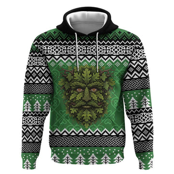 Personalized Anglesey Wales Christmas Hoodie Green Man Celtic Knot LT19