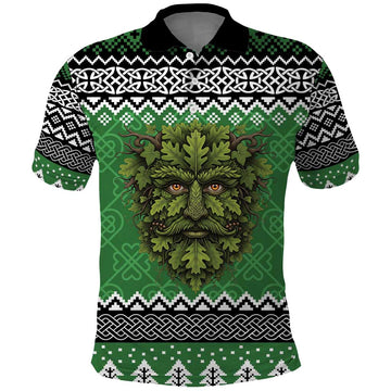 Personalized Anglesey Wales Christmas Polo Shirt Green Man Celtic Knot LT19