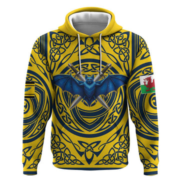 Personalized Brecknockshire Wales Hoodie Welsh Celtic Bat And Swords Design LT19