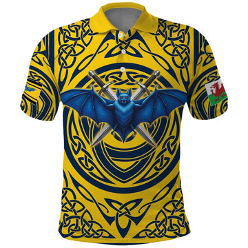 Personalized Brecknockshire Wales Polo Shirt Welsh Celtic Bat And Swords Design LT19