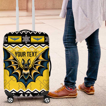 Personalized Brecknockshire Wales Christmas Luggage Cover Welsh Celtic Bat Design LT19
