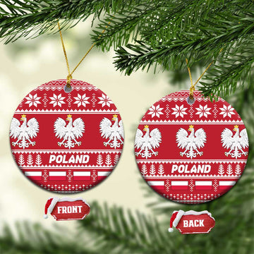Poland Christmas Ceramic Ornament Emblem With Flag Style LT19