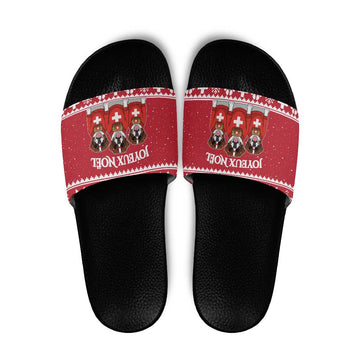 Saint Bernard Dog Switzerland Christmas Slide Sandals LT19