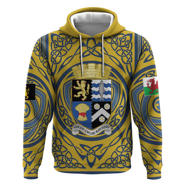 Personalized Cardiganshire Wales Hoodie Ceredigion Coat of Arms Celtic Design LT19