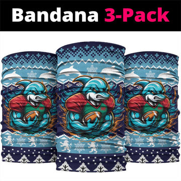 Cardiganshire Wales Christmas Neck Gaiter Cardigan Bay Dolphin Rugby Design LT19