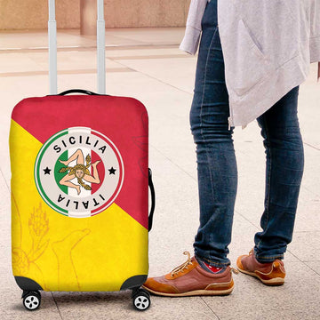Italy Sicilia Luggage Cover Triskeles With Lemons LT19