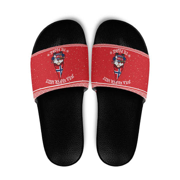 Norway Christmas Slide Sandals Lovely Nordic Gnome LT19