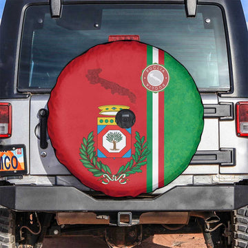 Italy Apulia Spare Tire Cover Map Of Apulia With Coat Of Arms LT19