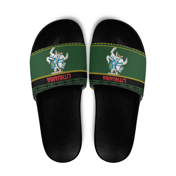 Lithuania Christmas Slide Sandals Coat Of Arms Linksmu Kaledu LT19