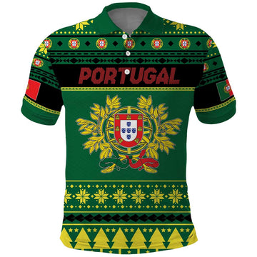 Personalized Portugal Christmas Polo Shirt Emblem With Flag Style LT19