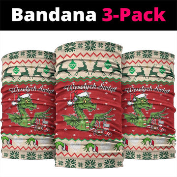 Poland Dinosaur Christmas Neck Gaiter Polish Smok Wawelski Wesołych Swiat LT19