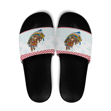 Malta Christmas Slide Sandals Presepju Nativity Scene on Luzzu Boat LT19