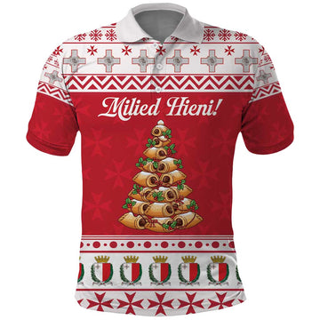Traditional Maltese Imqaret Pastry Polo Shirt Malta Imqaret Christmas Tree LT19
