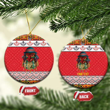 Personalized Romania Christmas Ceramic Ornament Romanian Folk Mask LT19