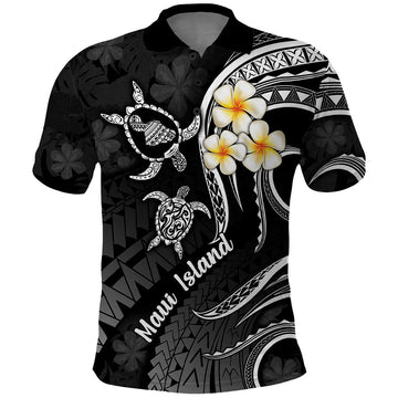 Hawaii Polo Shirt Maui Islands Pacific Plumeria White Vibe LT9