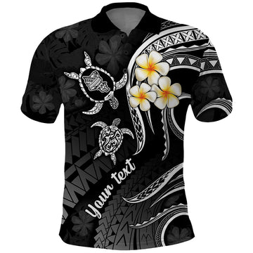 Personalised Oahu Hawaii Polo Shirt Polynesian Tattoo and Pacific Plumeria White Vibe LT9