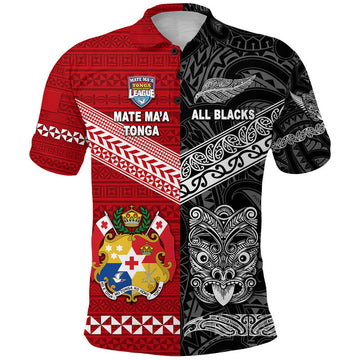 Mate Maa Tonga Ngatu And New Zealand Maori All Black Aboriginal Polo Shirt Rugby Together LT8