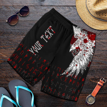 Custom Viking Men's Shorts - Mystical Raven Tattoo Blood RLT12