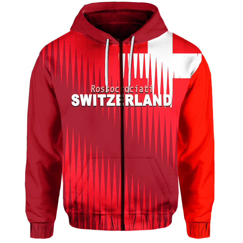 Custom Switzerland Football Zip Hoodie Rossocrociati LT6