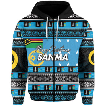 Sanma Province Zip Hoodie Of Vanuatu Christmas LT6