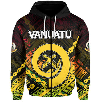 Vanuatu Zip Hoodie Independence Day Polynesian Style LT6