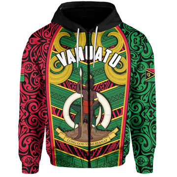Vanuatu Zip Hoodie Independence Day Pig Tusk LT6