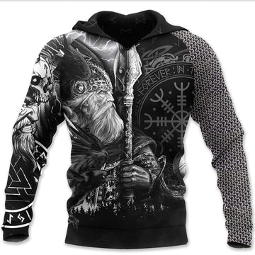 Viking Clothing Odin Tattoo Valknut Helm Of Awe Hoodie RLT12