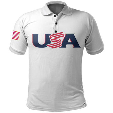 (Custom And Number) Baseball 2023 USA Polo Shirt White Style LT6