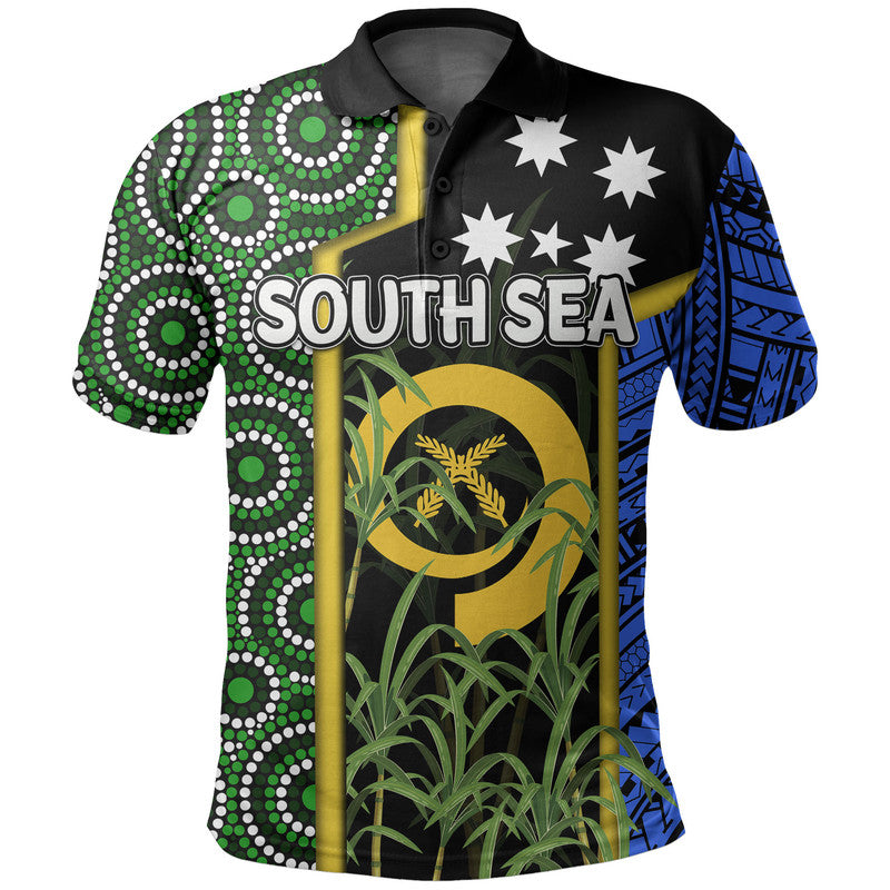 Custom South Sea Islanders Flag Style Polo Shirt Vanuatu LT6
