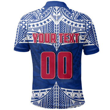 Custom And Number Toa Samoa Rugby Polo Shirt Siva Tau LT6