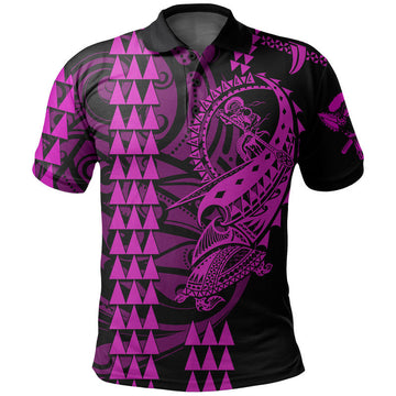 Custom Hawaii Polynesian Warrior Kakau Polo Shirt Purple LT6