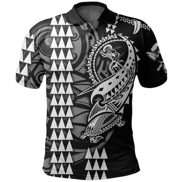 Custom Hawaii Polynesian Warrior Kakau Polo Shirt White LT6